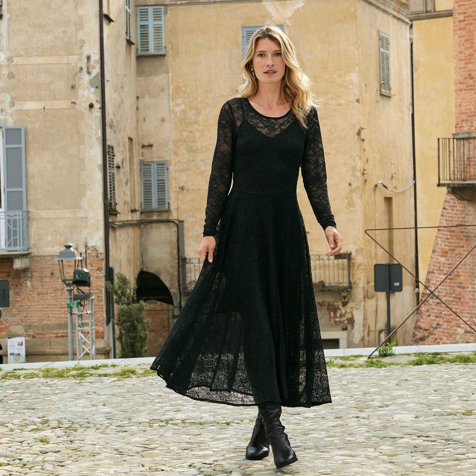 Peruvian Connection “Phoebe” Black Pima Cotton Crochet Lace Dress, M, rrp £489
