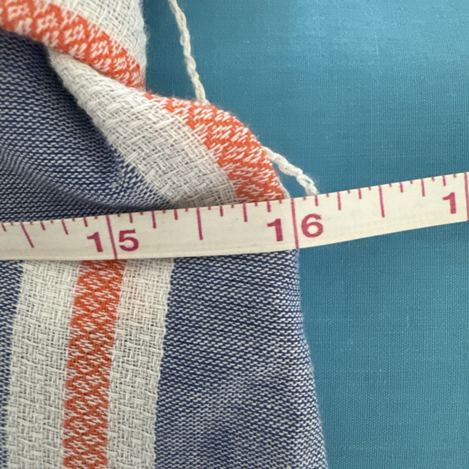 Nine West Blue Orange White Stripe Denim Print Sunkiss Sundress Women’s Size 8