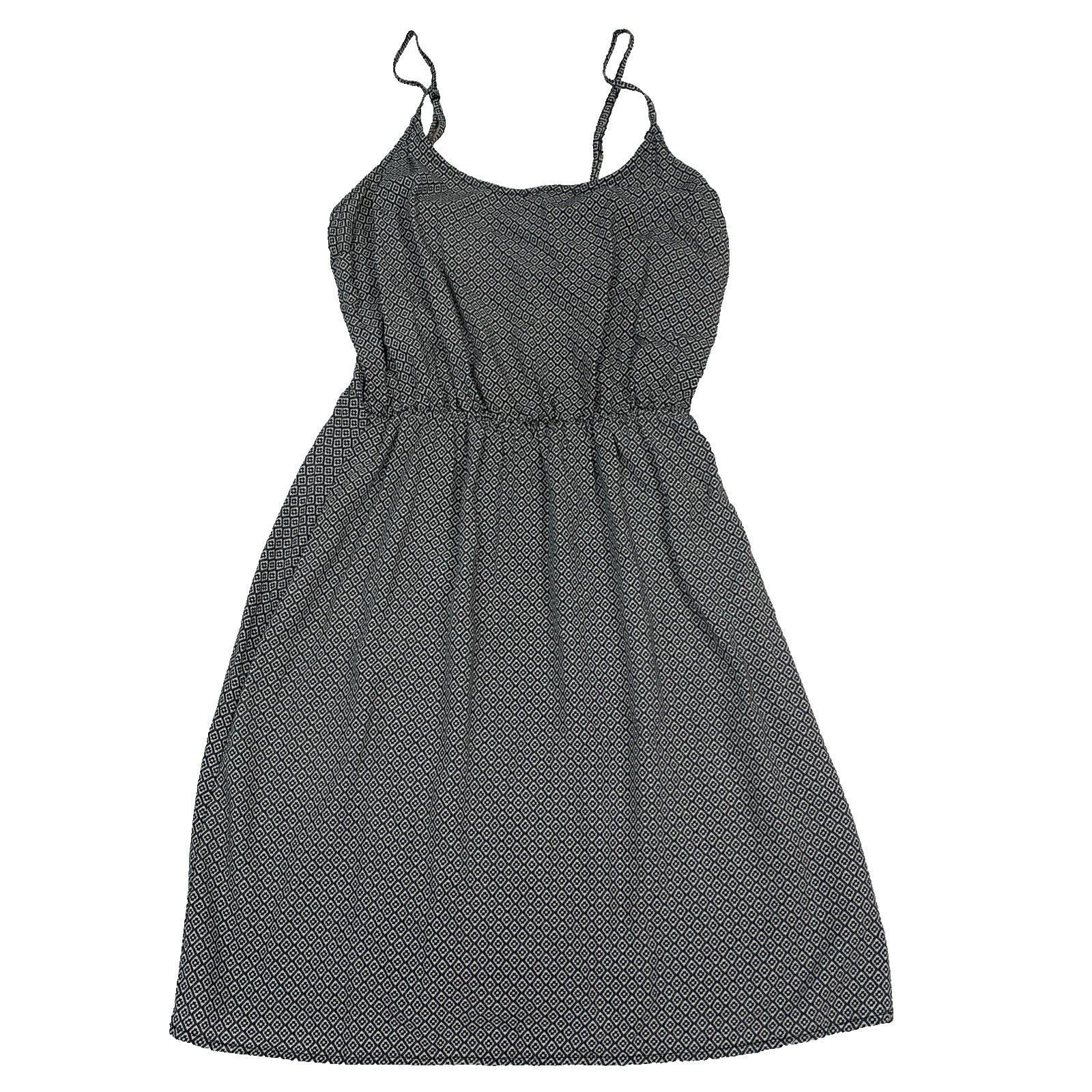 Old Navy Black White Geometric Sundress Spaghetti Strap Elastic Waist Sz S