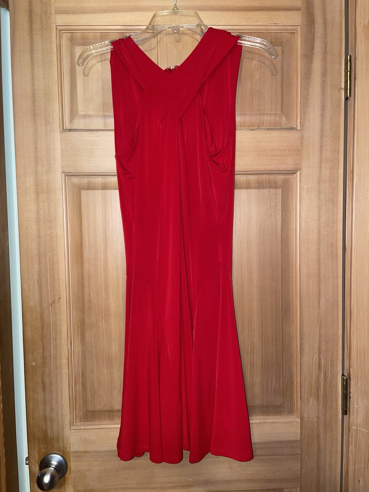 Michael Kors Red Blaze V-Neck Pleated Midi Dress Women’s Size 8