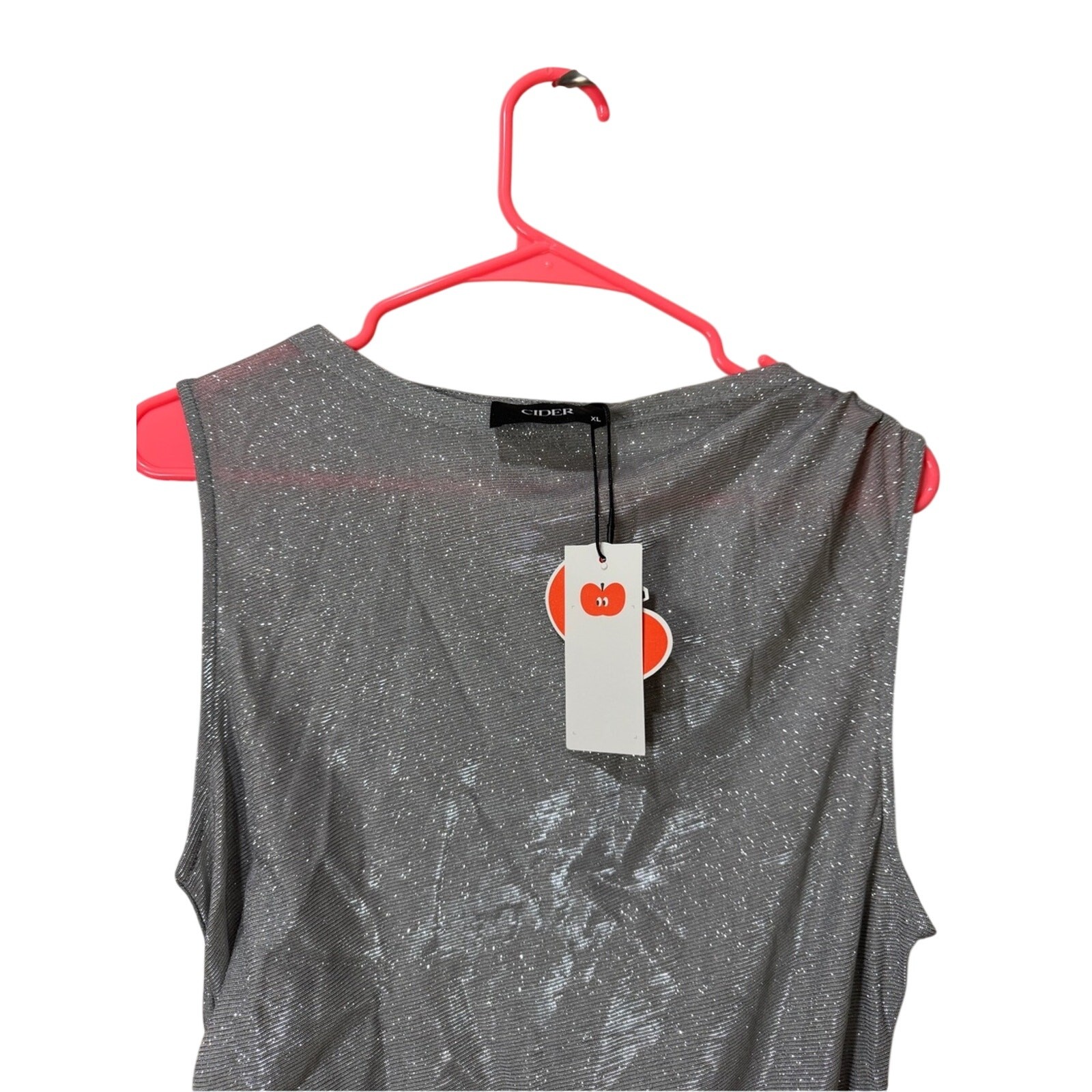 Cider Metallic Silver Crew Top