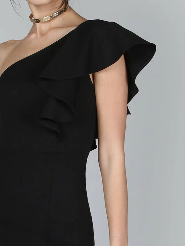 SHEIN One Shoulder Slit Pep Hem Dress Size Large New in Bag