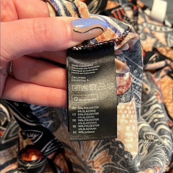 H&M Western Print Sleeveless A-Line Sundress with Stretch and Cut Out Back