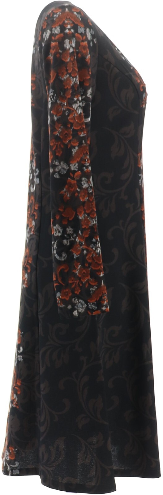Dennis Basso Printed Luxe Crepe Fit-and-Flare Dress Black Spice 18W NWOT (3)