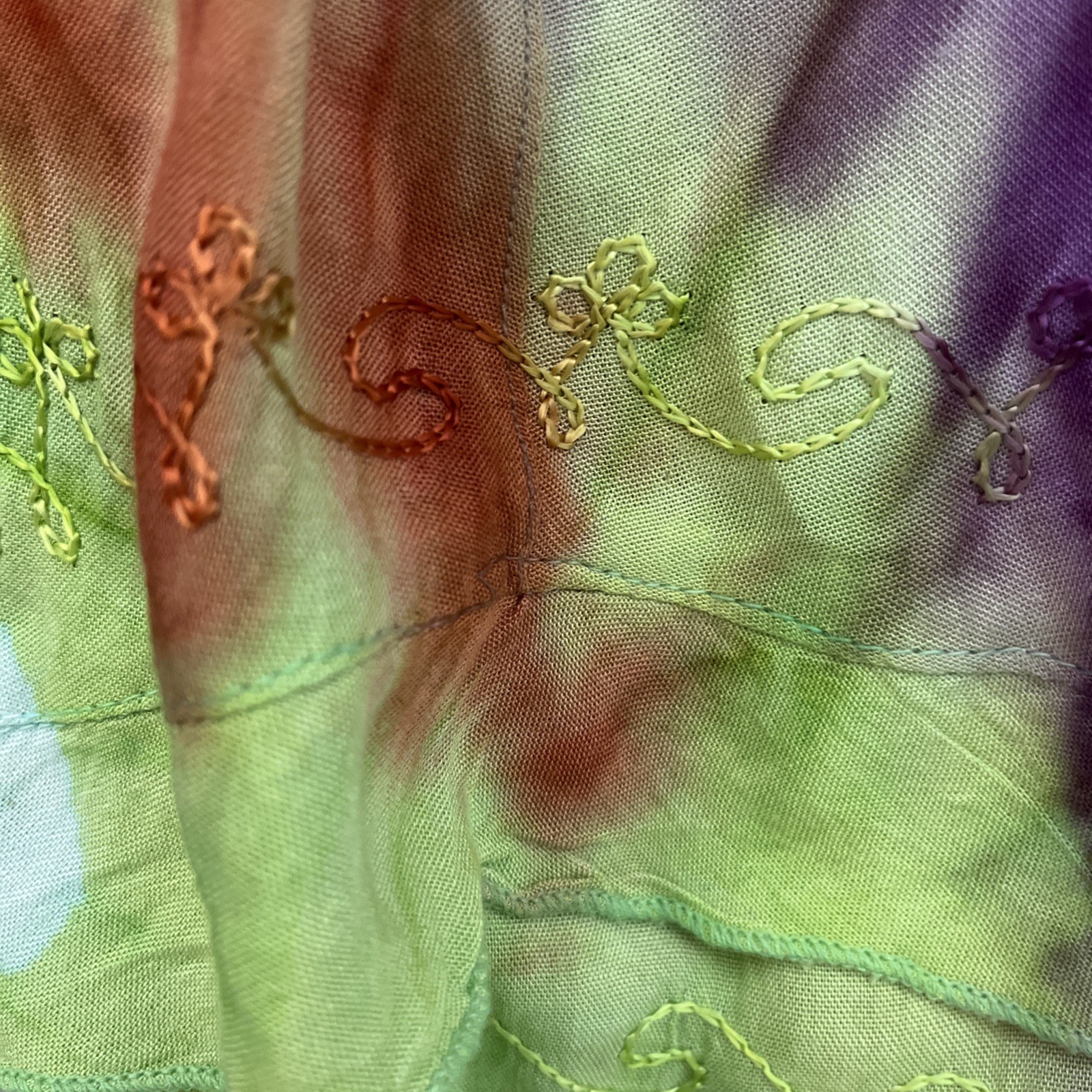 Sakkas Sleeveless Boho Sundress Tie-Dye Purple Embroidered Green Red Free Size