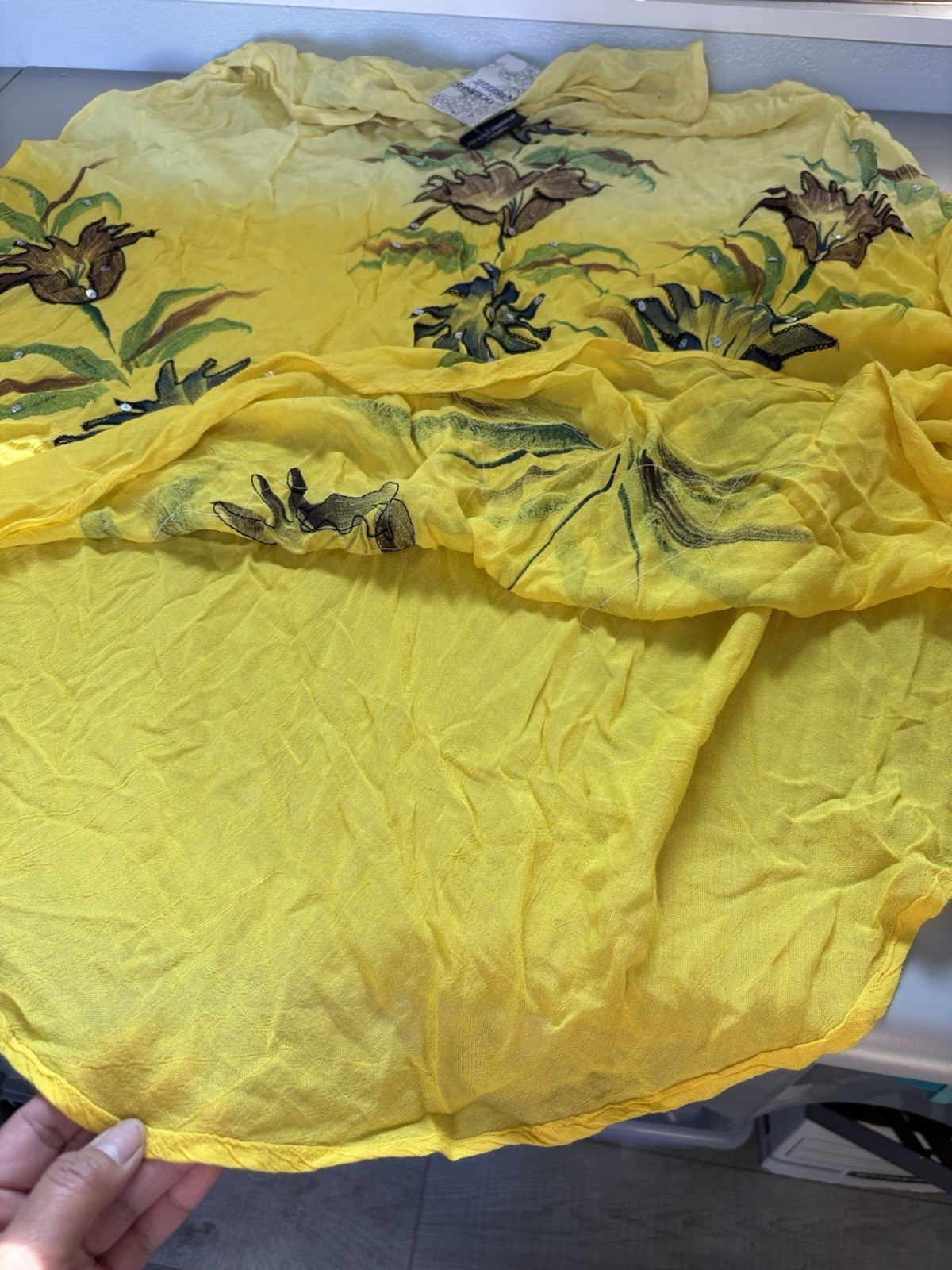 NWT Dress Yellow Floral Beachwear Cruise Resort Vacation Beach Party READ