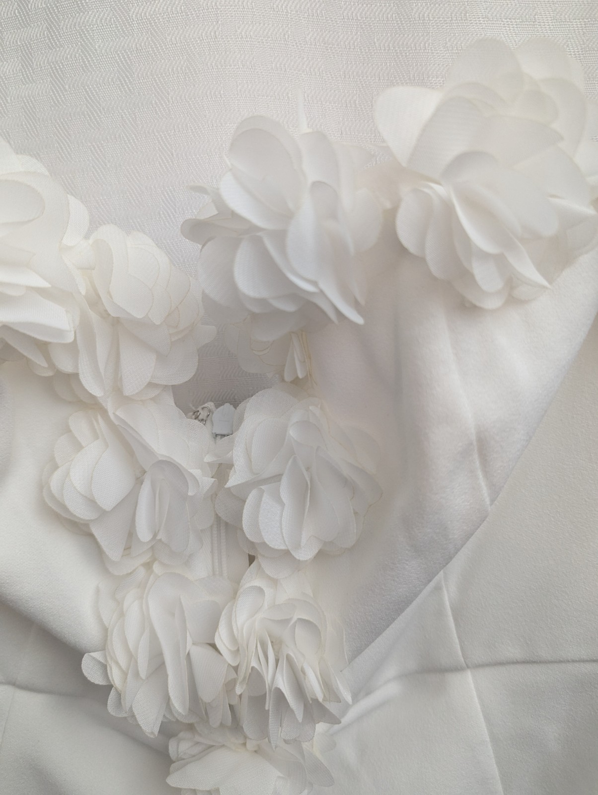 Lulus Size Large Wonder White 3D Floral Applique Mini Dress