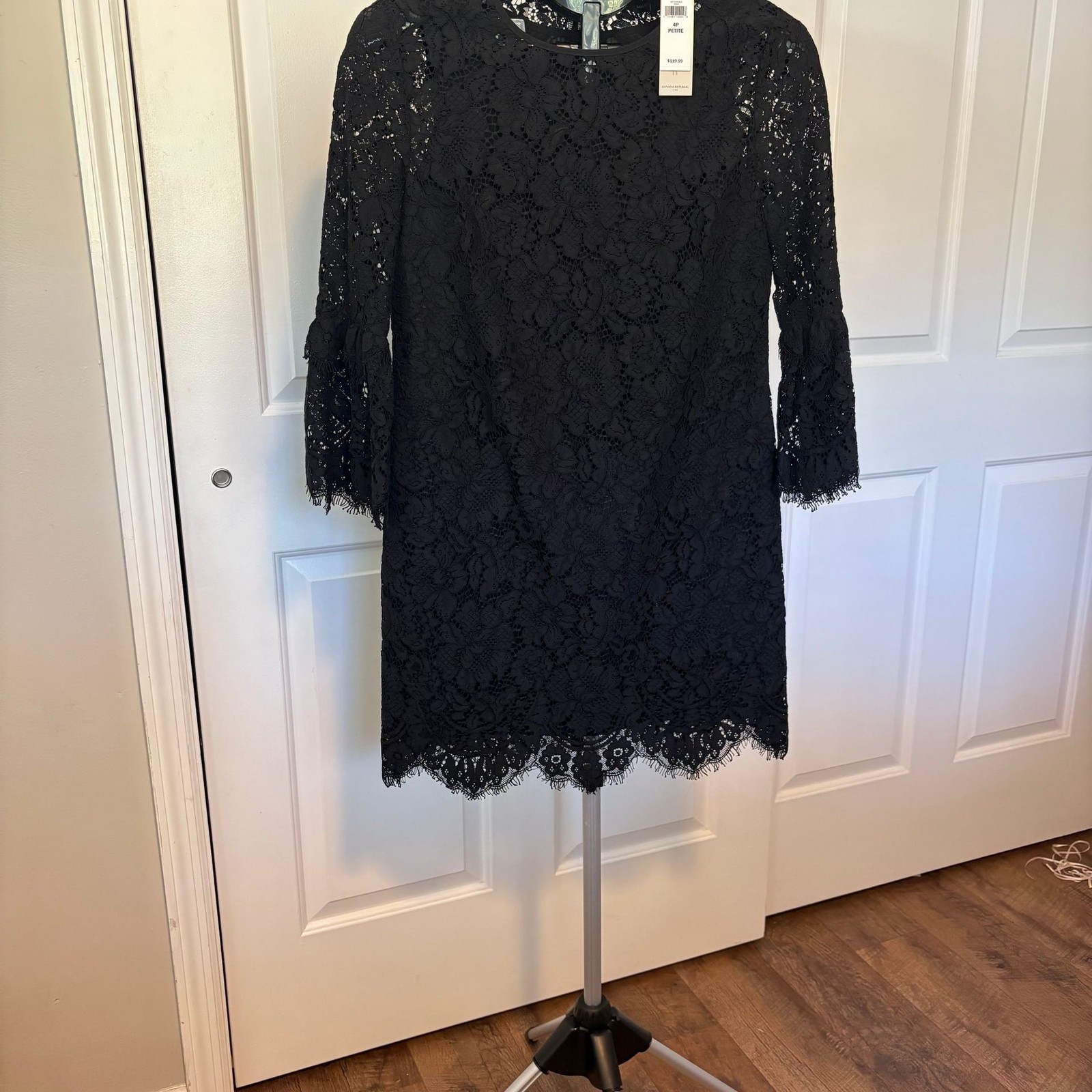 3/4 Bell Sleeve Lace Shift Dress