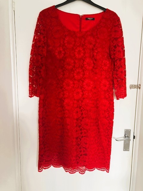 Precis Petite Red Lace Cocktail Dress UK Size 18