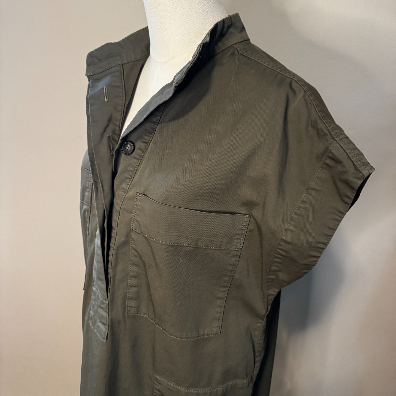EVERLANE 2026 Easy Workwear Dress Olive Green Oversized Women’s Size Small