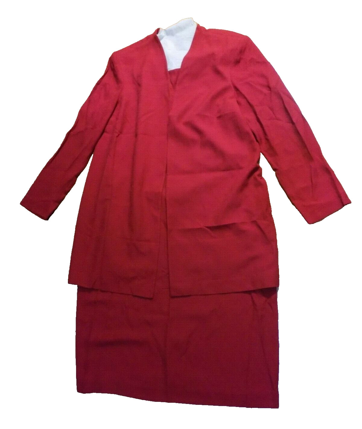 Leslie Fay Dresses Womens Sz 18 Red 1 Piece Dress 2 Piece Look