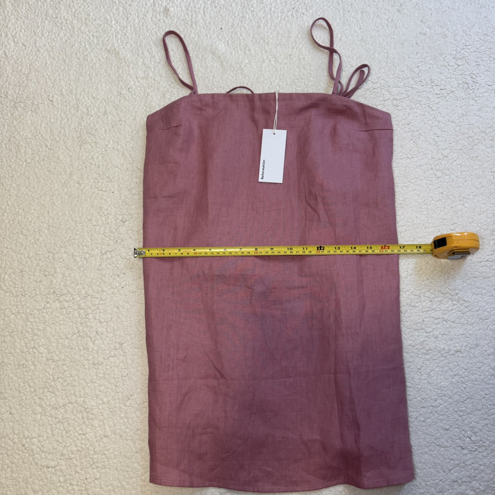 NWT Reformation Aubree 100% Linen Dress ROSE PETALS Pink Mini Dress Size Small