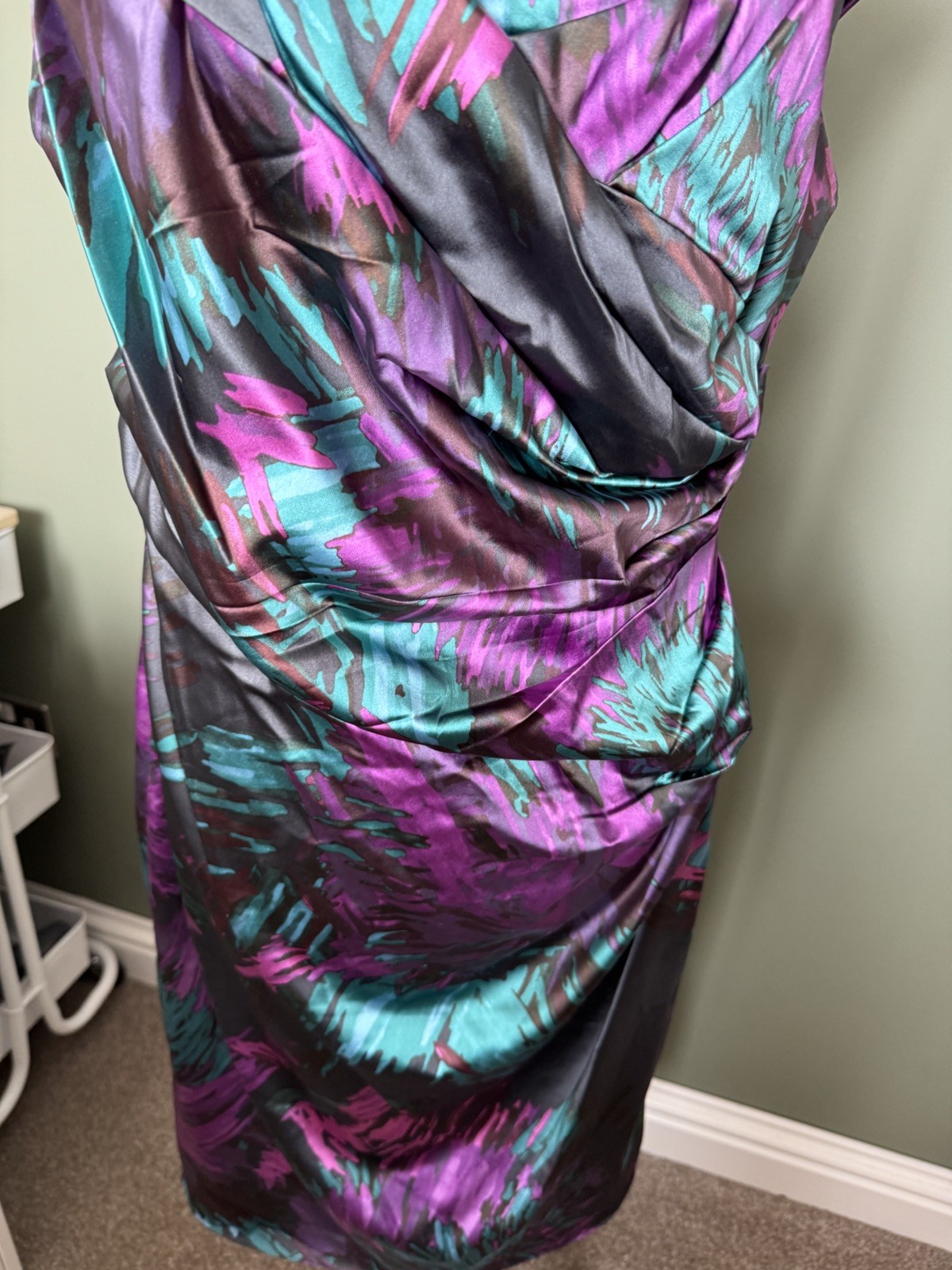 Coast floral ladies fitted size 18 cap sleeve dress