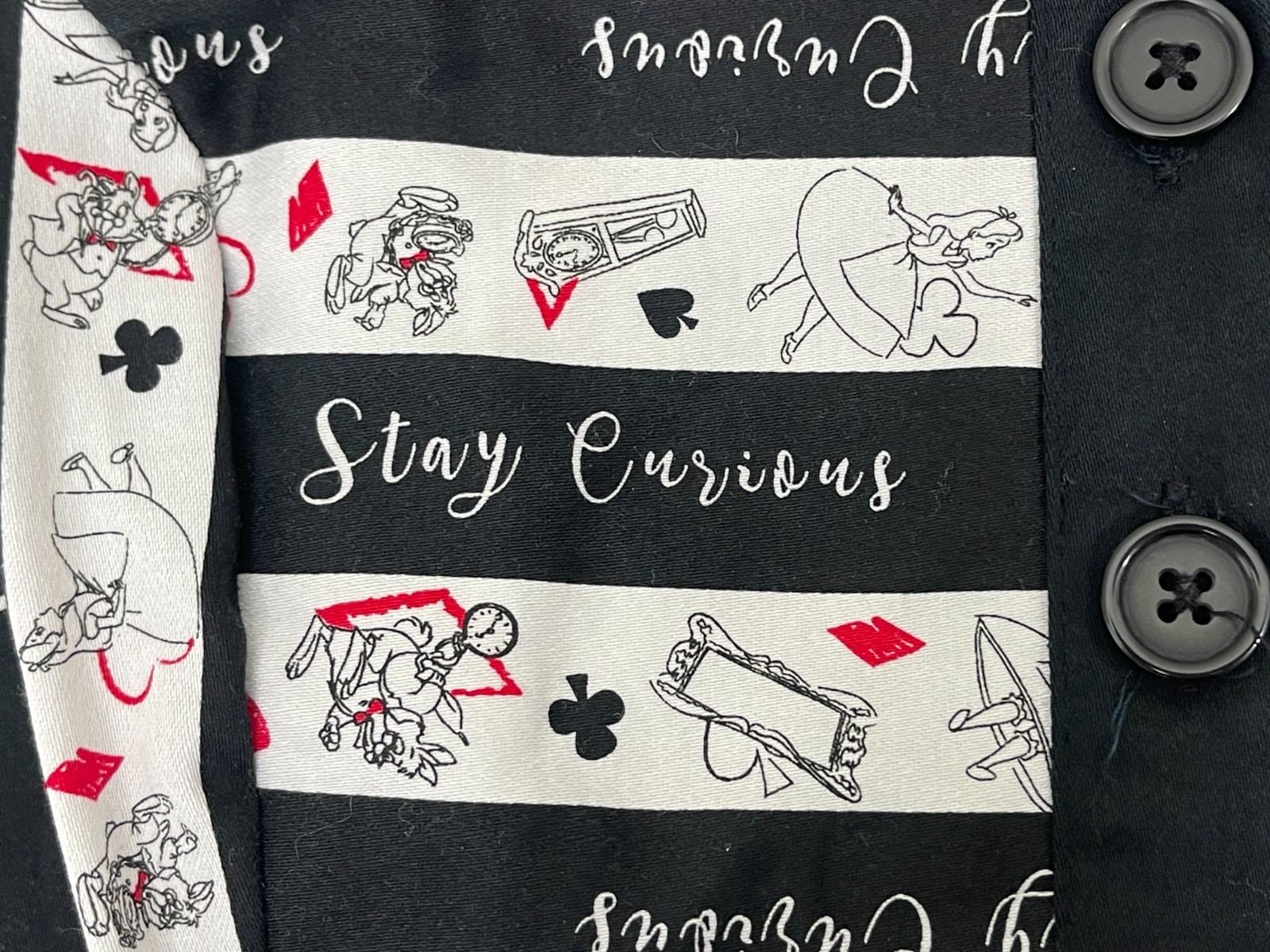 Hot Topic Disney Alice In Wonderland Stay Curious Collared Flare Shirt Dress L