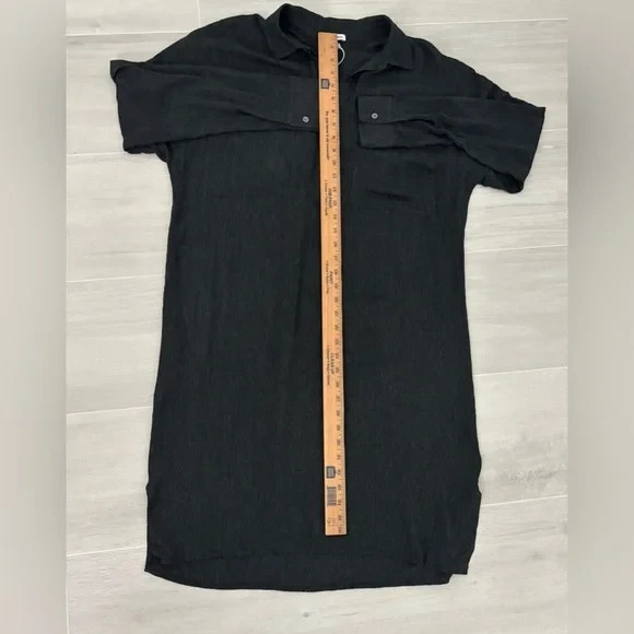 James Perse Charcoal Virgin Wool Blend Long Sleeve Shirt Dress SZ 2 (US M)NWOT