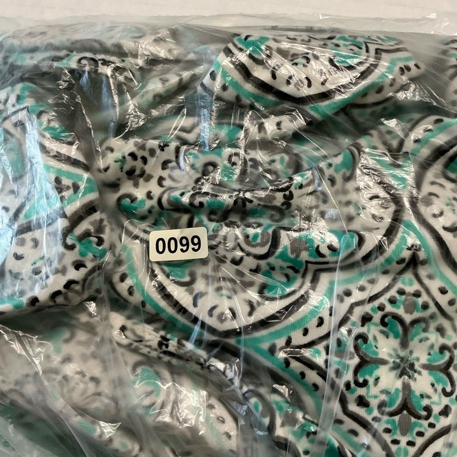 Tacera Turquoise and Black Patterned Dress