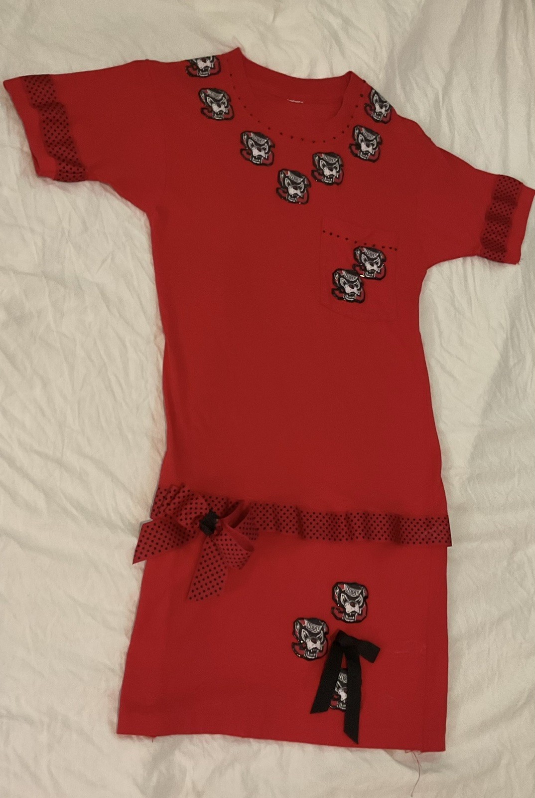 NC State Wolfpack Mini Dress Wmn College Student Gameday Cotton Handmade NCSU