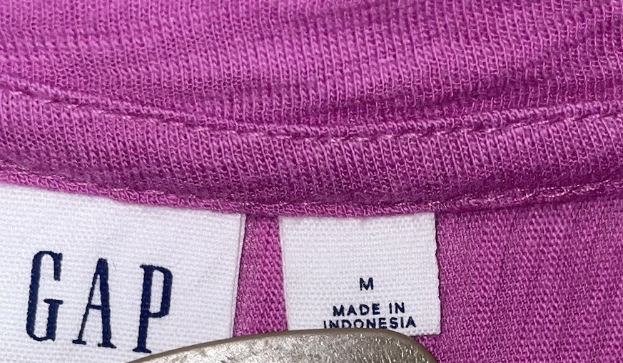GAP Side Tie T-Shirt Dress Womens Medium Purple Casual Slub Knit Minimalist