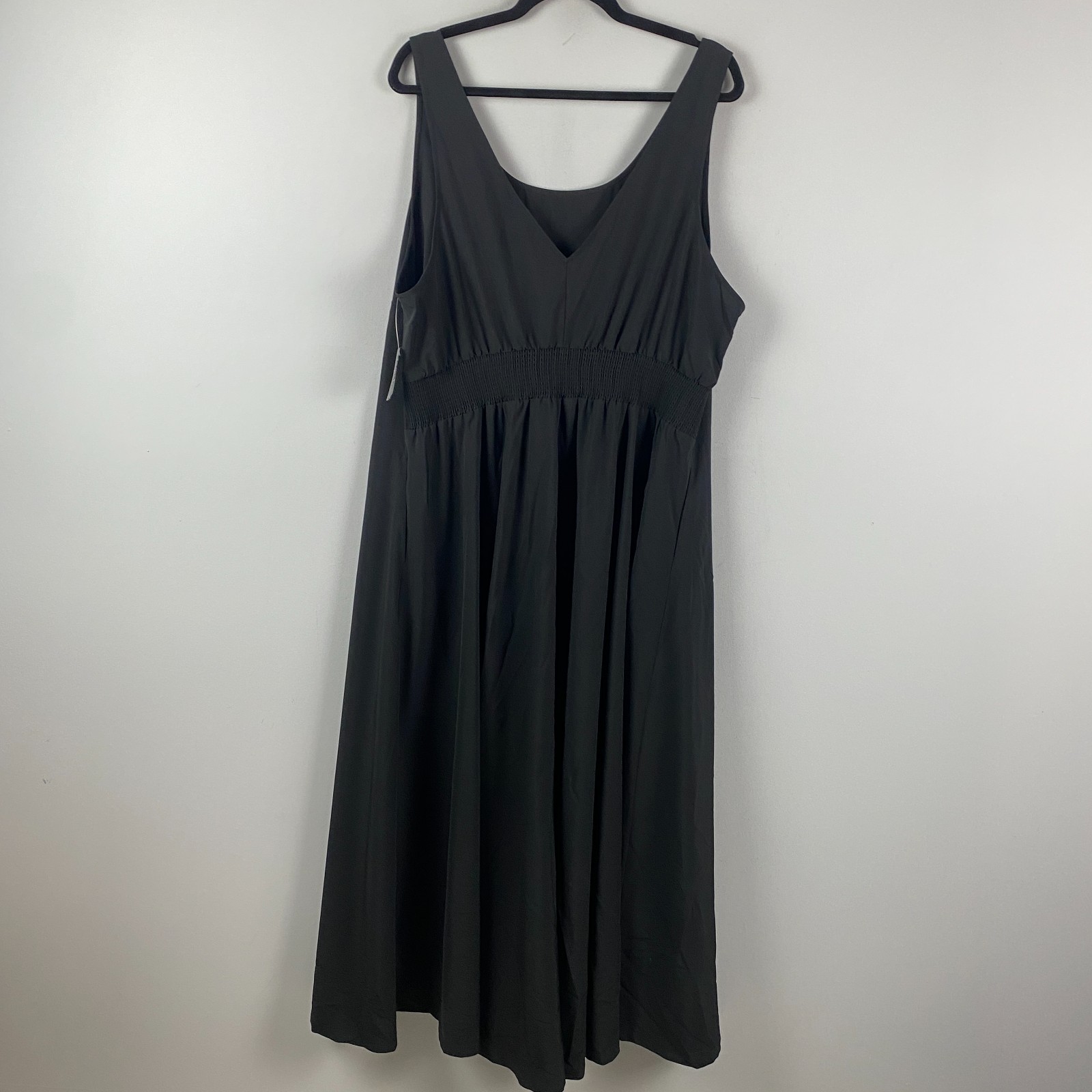 Torrid Stretch Woven Maxi Active Dress Size 2X Black Pockets Stretch Scoop Neck