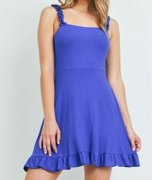 Women’s Sleeveless Mini Dress Fit & Flare Blue