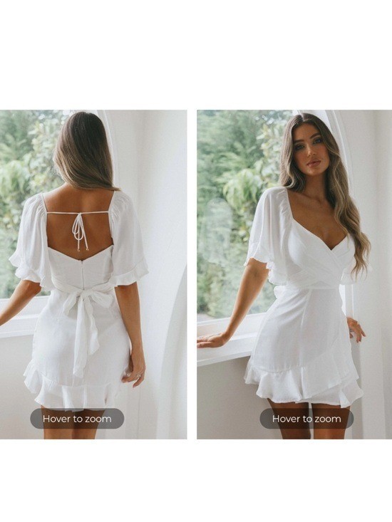 Selfie Leslie Hand in Mine White Tie-Back Ruffle Wrap Mini Dress NEW Size US 10