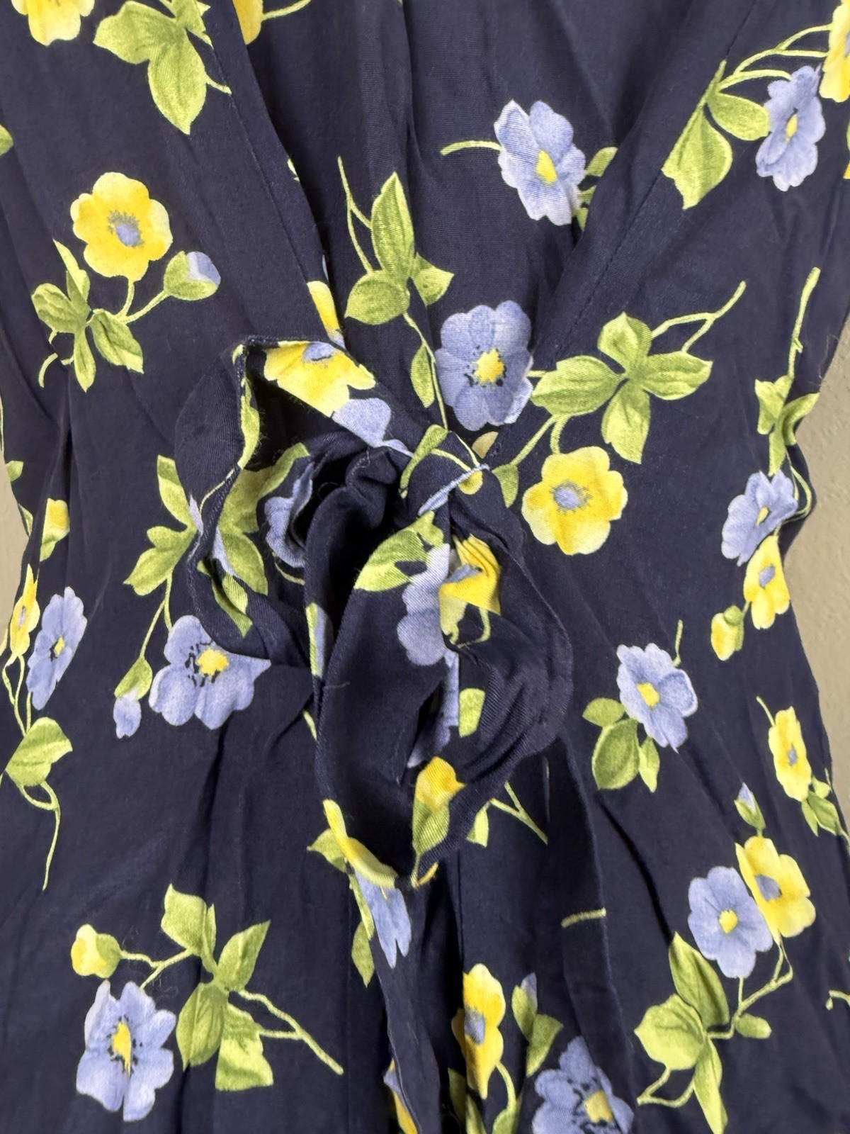 Vintage Worthington Navy Blue Floral Cottagecore Dress