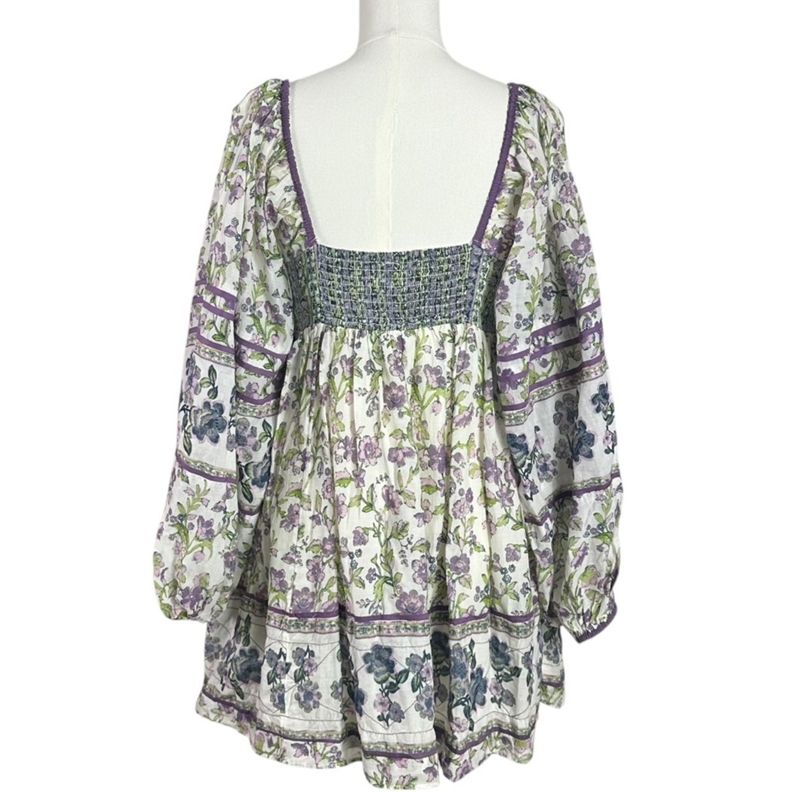 Free People Bohemian Retro 70s Endless Afternoon Floral Mini Dress Large
