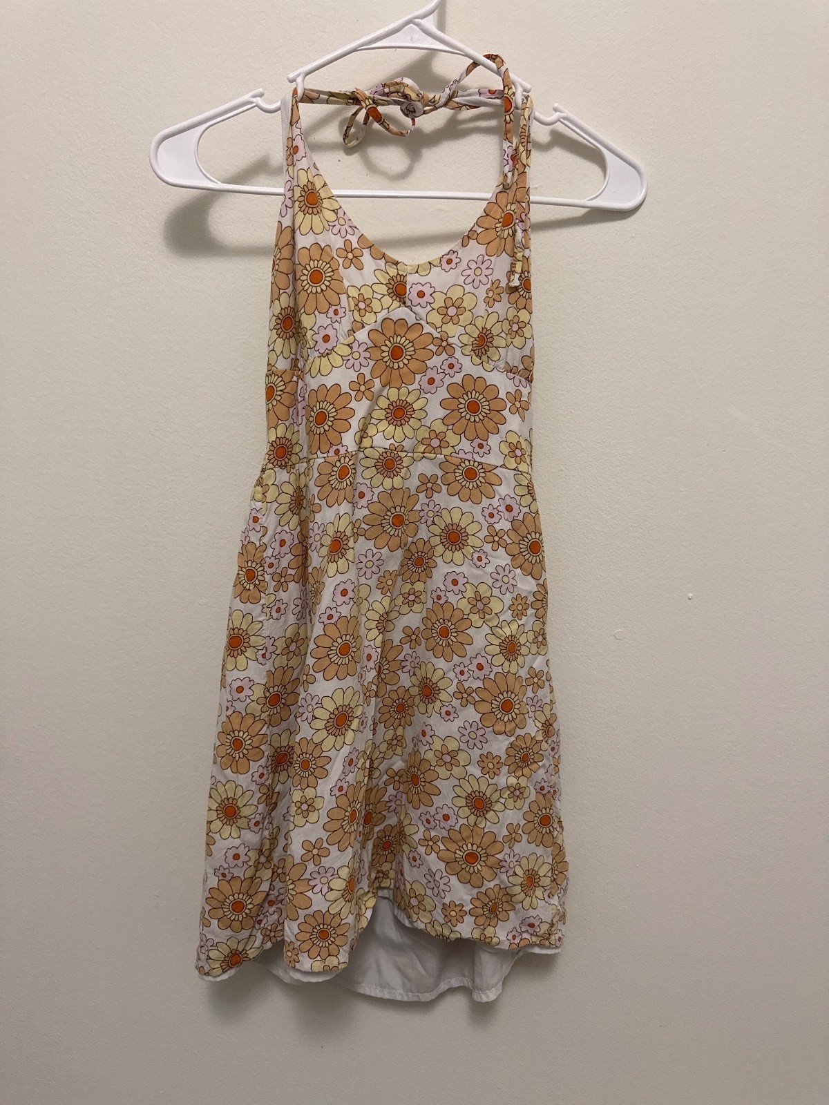 retro halter neck flower dress