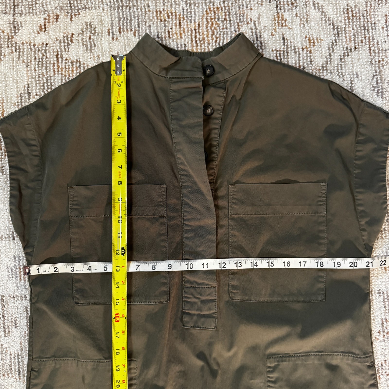 EVERLANE 2026 Easy Workwear Dress Olive Green Oversized Women’s Size Small