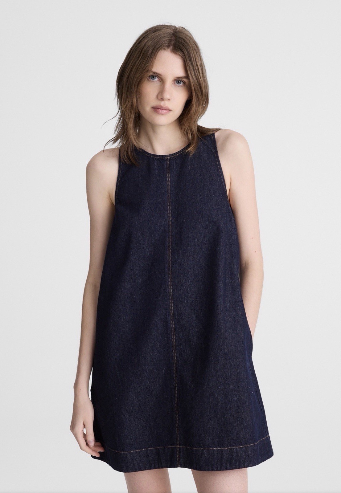 Madewell Denim Mini Shift Dress Rinse Wash Sleeveless A-Line Women’s M, NWT $138