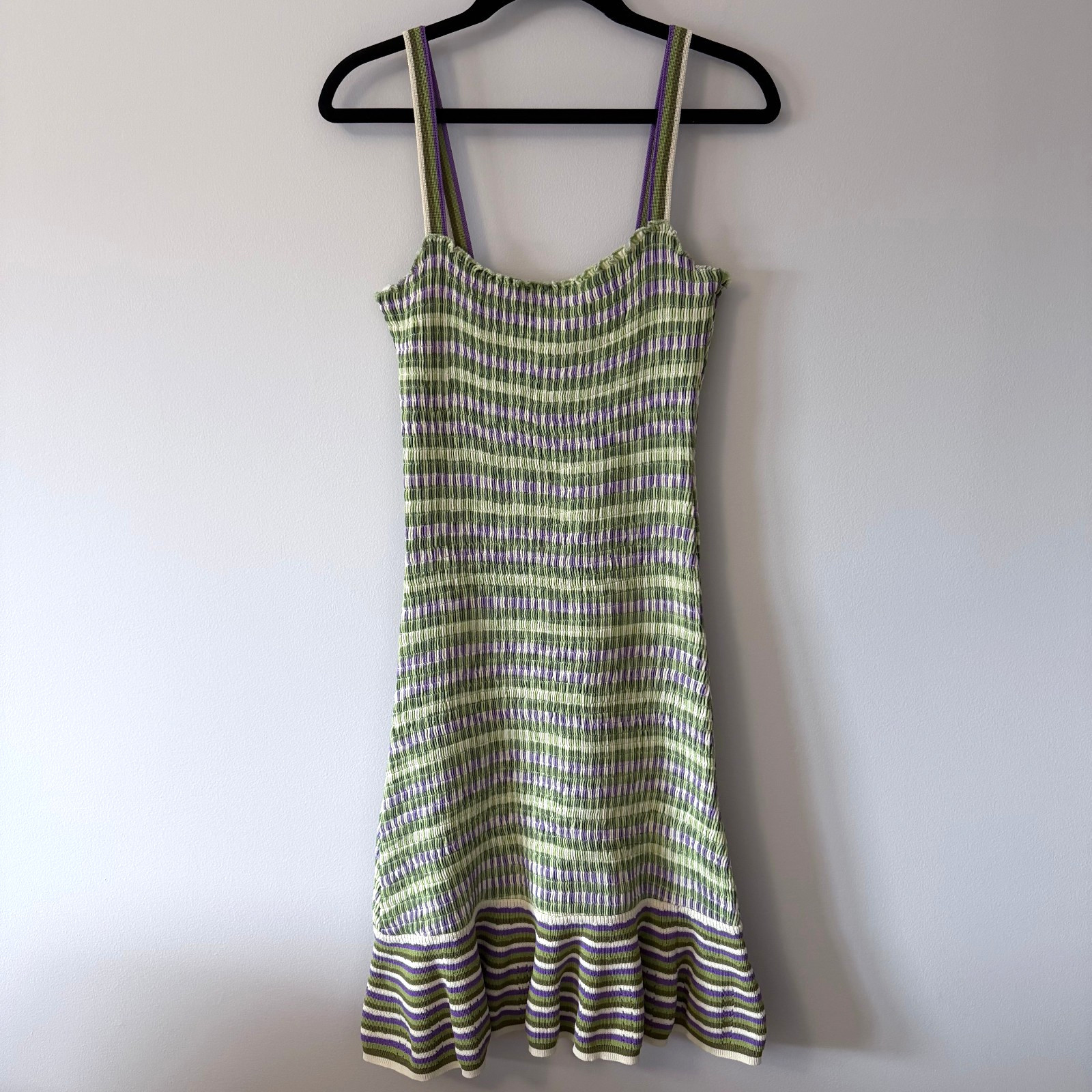 Sandro Christie Shirred Striped Mini Dress – FR36 – XS