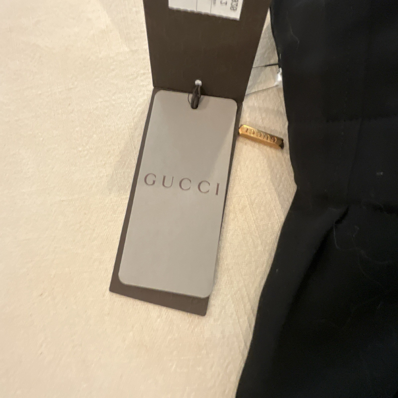 Gucci Black Sleeveless Sheath Dress 100% Cotton Bamboo Tassel Belt Size 38