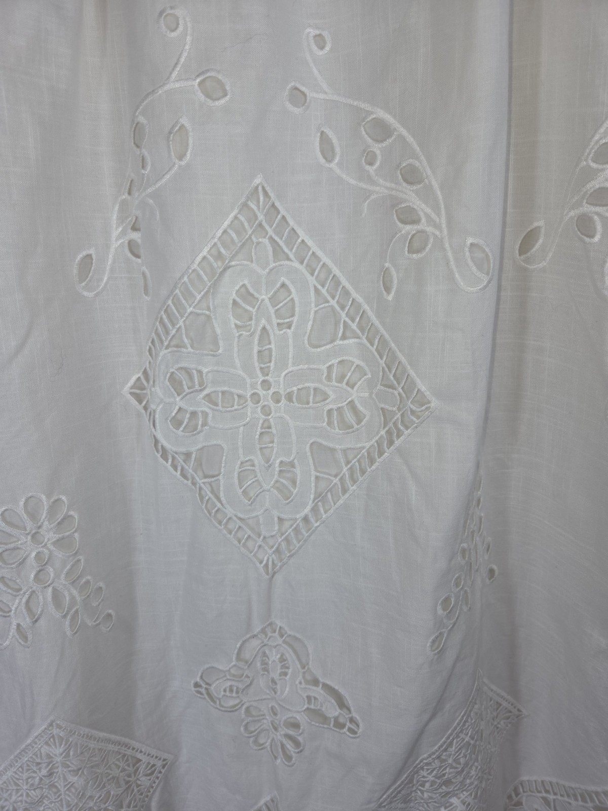 Hunter Bell Waverly White Eyelet Embroidered Square Neck Midi Dress XS