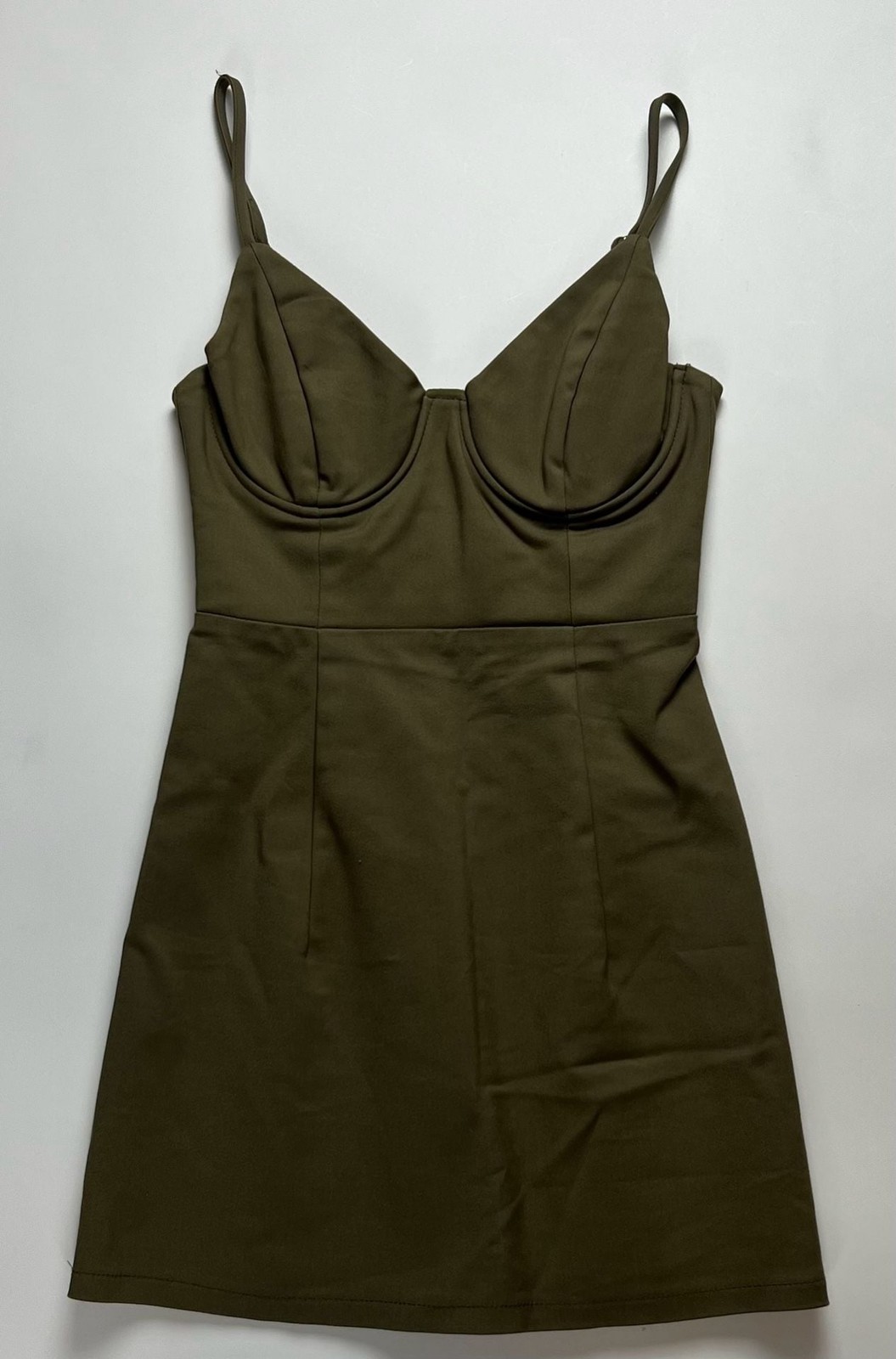Polly Olive Green Corset-Style Mini Dress