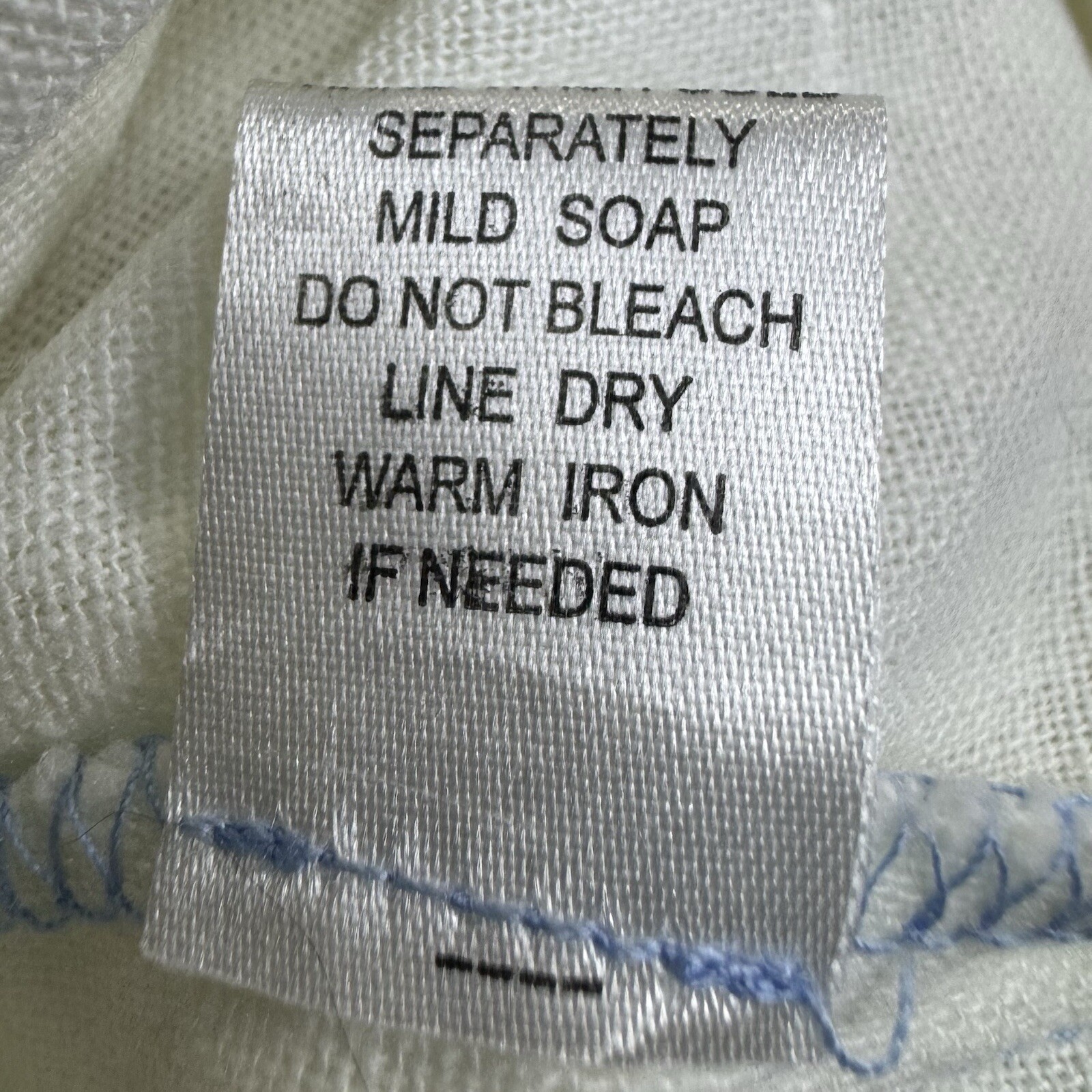 Cynthia Linen Blend Shift Dress Size M White Beige Blue Resort Beachy Modest