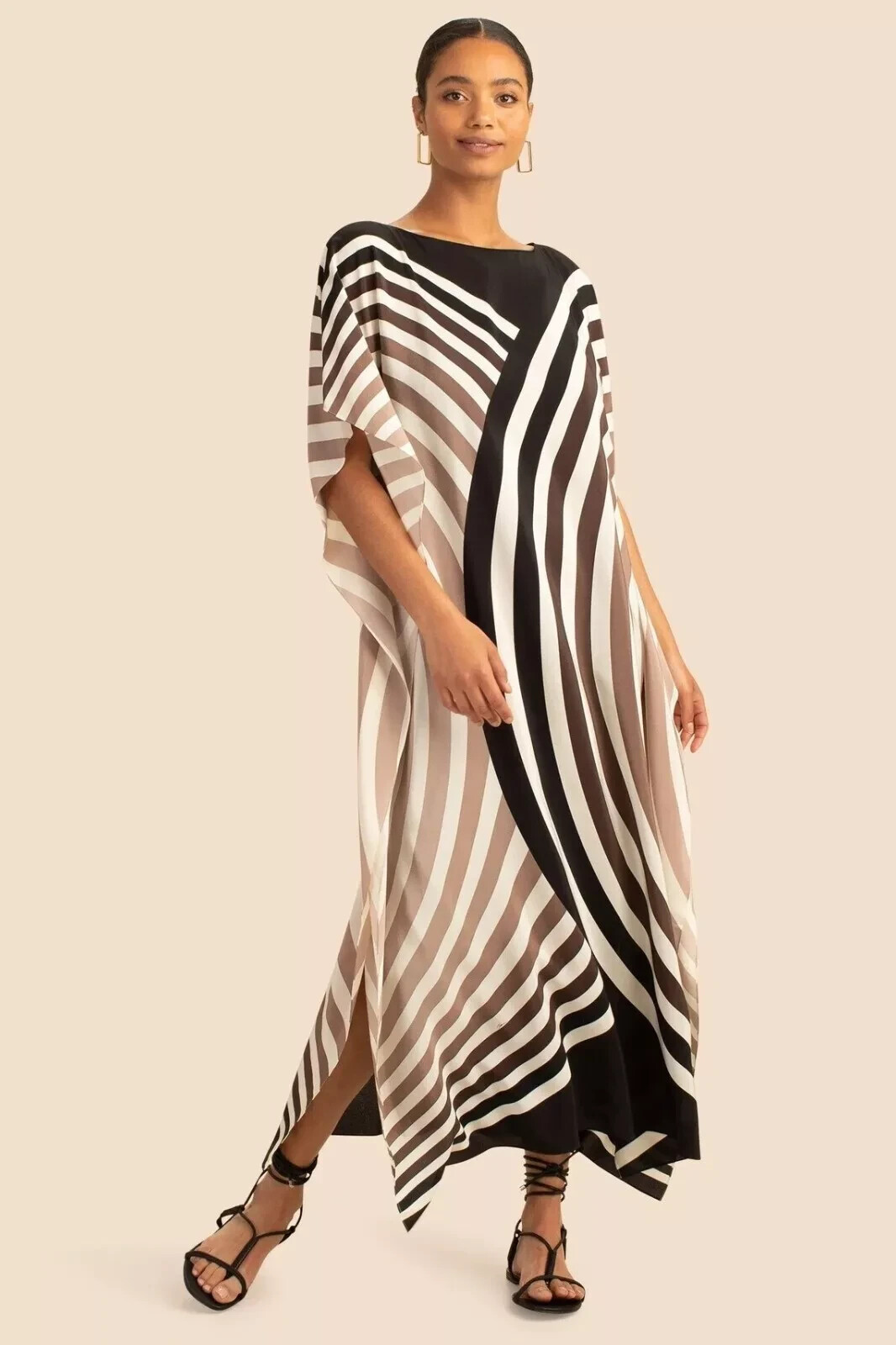 Circular Soft Silk Crepe Kaftan, Maxi Kaftan, pretty Kaftan For Women J5636
