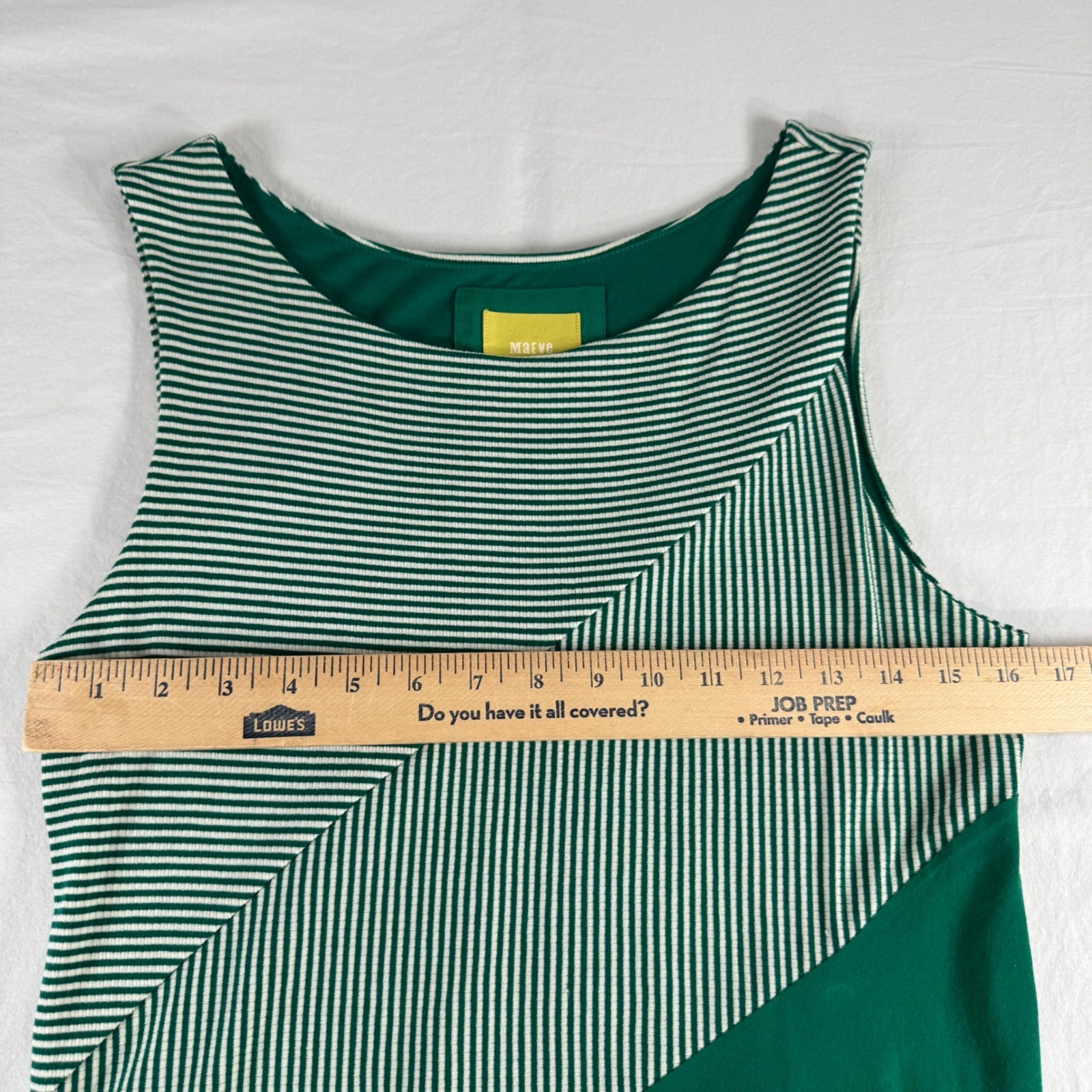 Maeve Anthropologie Size M Cameron Green Striped Asymmetric Hem Midi Dress
