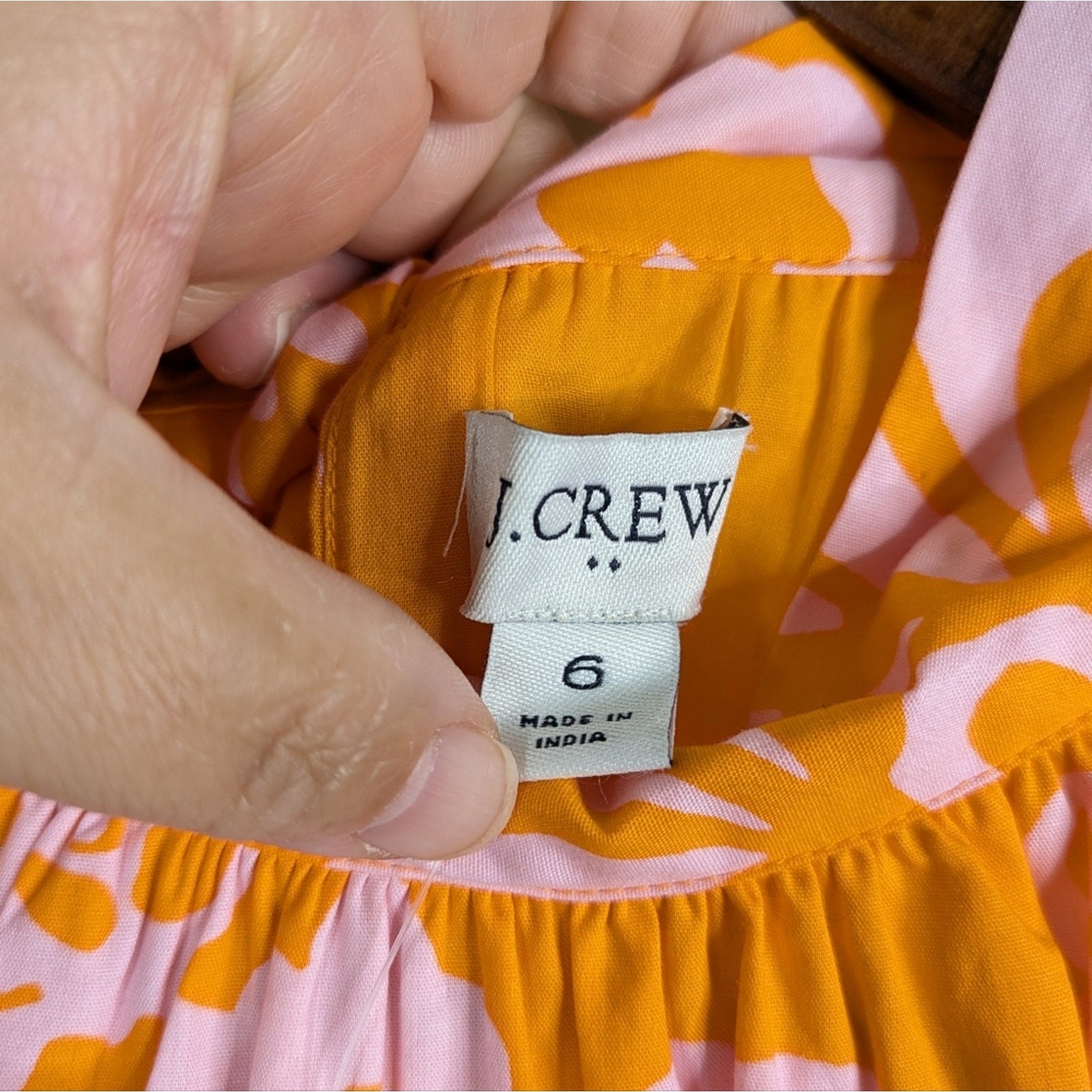 NEW J. Crew Hawaiian Halter Tie Neck Hibiscus Dress 6 Orange Resort Coastal
