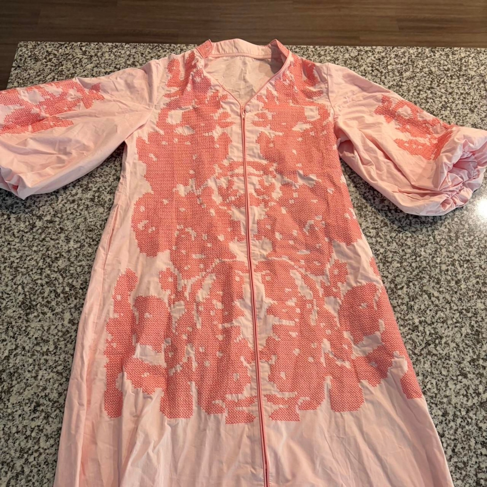 Truly Unique Stunning Women’s Embroidered Salmon Pink Dress Size L