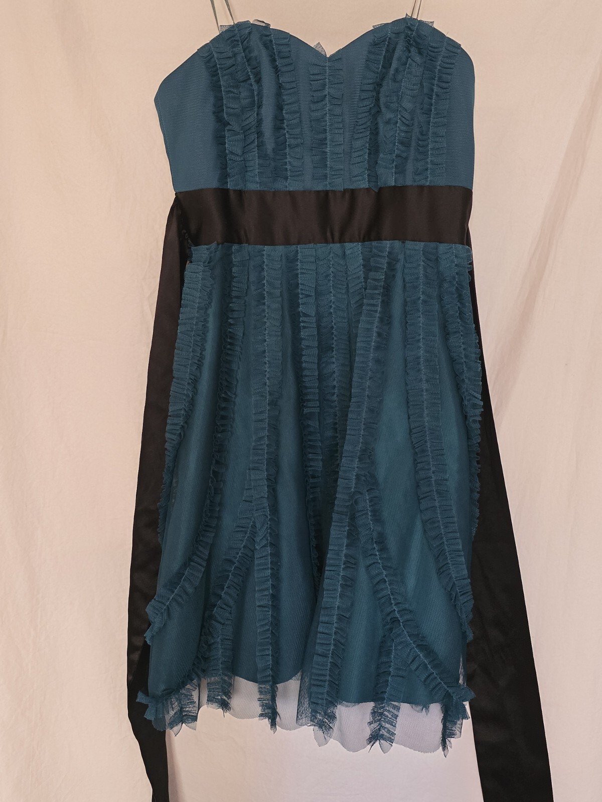 Max & Cleo Dark Jade Sophia Strapless Sweetheart Dress Size 2 Ruffle Tulle