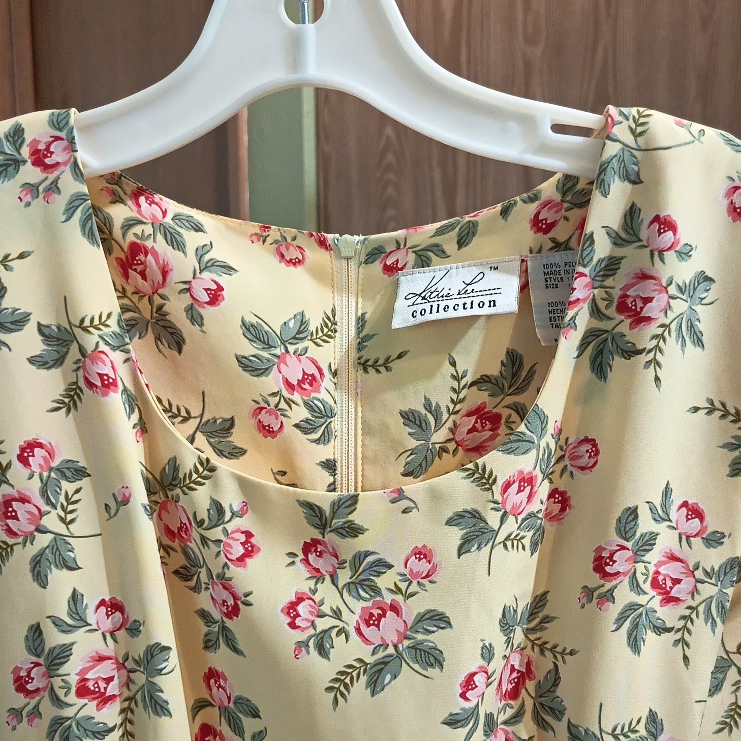 Kathi Lee Collection Women’s 8 Yellow Floral Maxi Dress Zip Belted Polyester