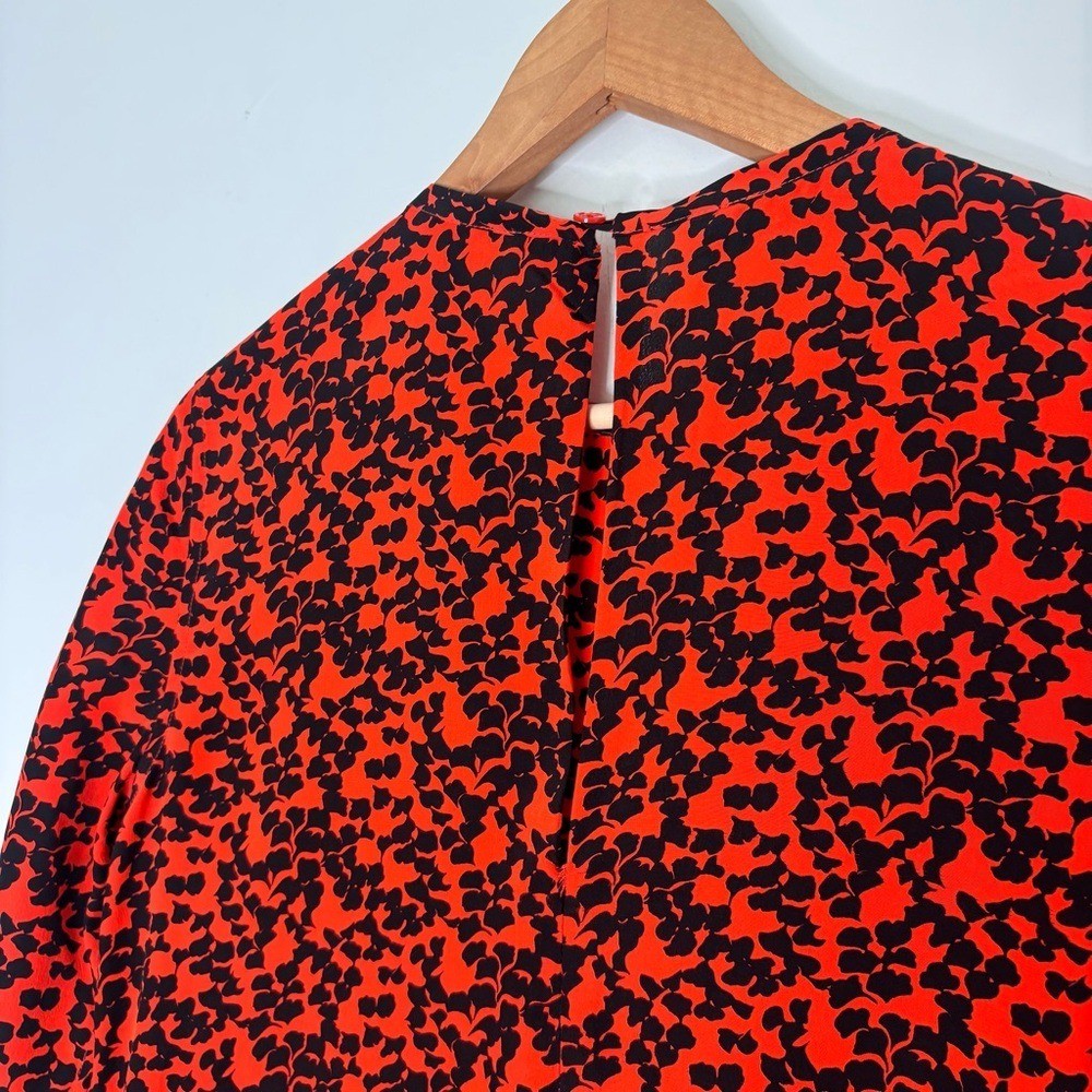 Equipment 100% Silk Orange Black Pattern Front Pockets Mini Dress Workwear XS