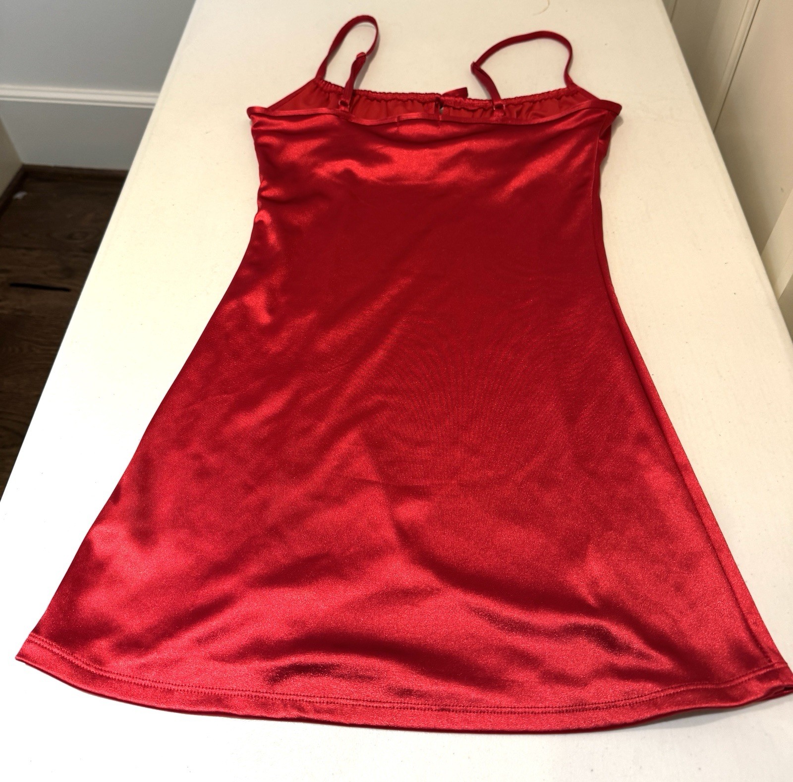 Dolls Kill Dress Sugar Thrillz Size M Red Satin Mini Strappy Women EUC