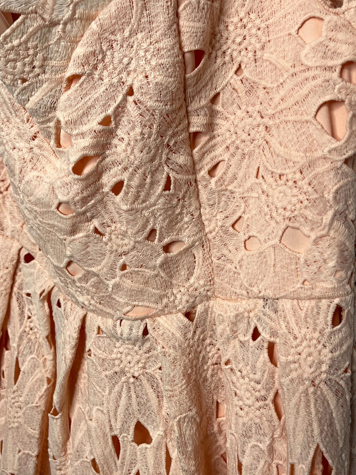 BOOHOO Botique Off Shoulder Lace Blush Skater Dress Size 14 NWT