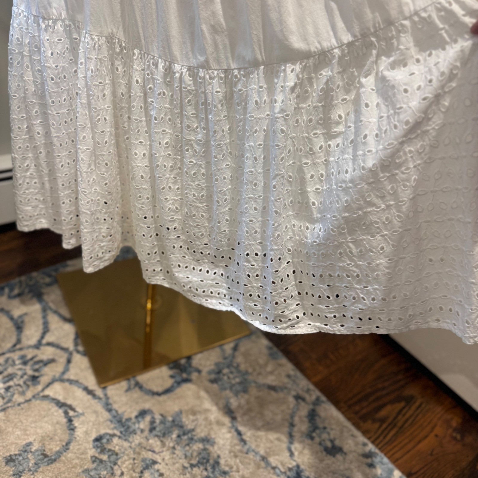 Maison Jules White Maxi Dress Eyelet Tiered Breezy Summer | Size Small NWT