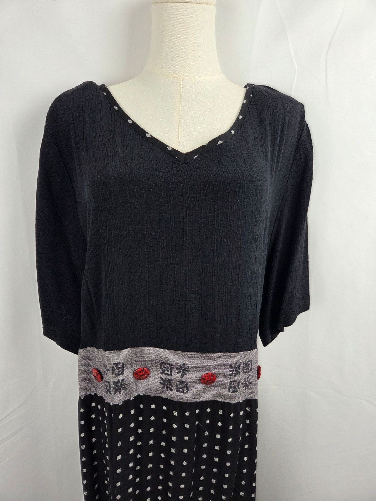 VTG More Jazz Dress & Jacket Set Sz 24 Artsy 90’s Lagenlook Black Asymmetrical