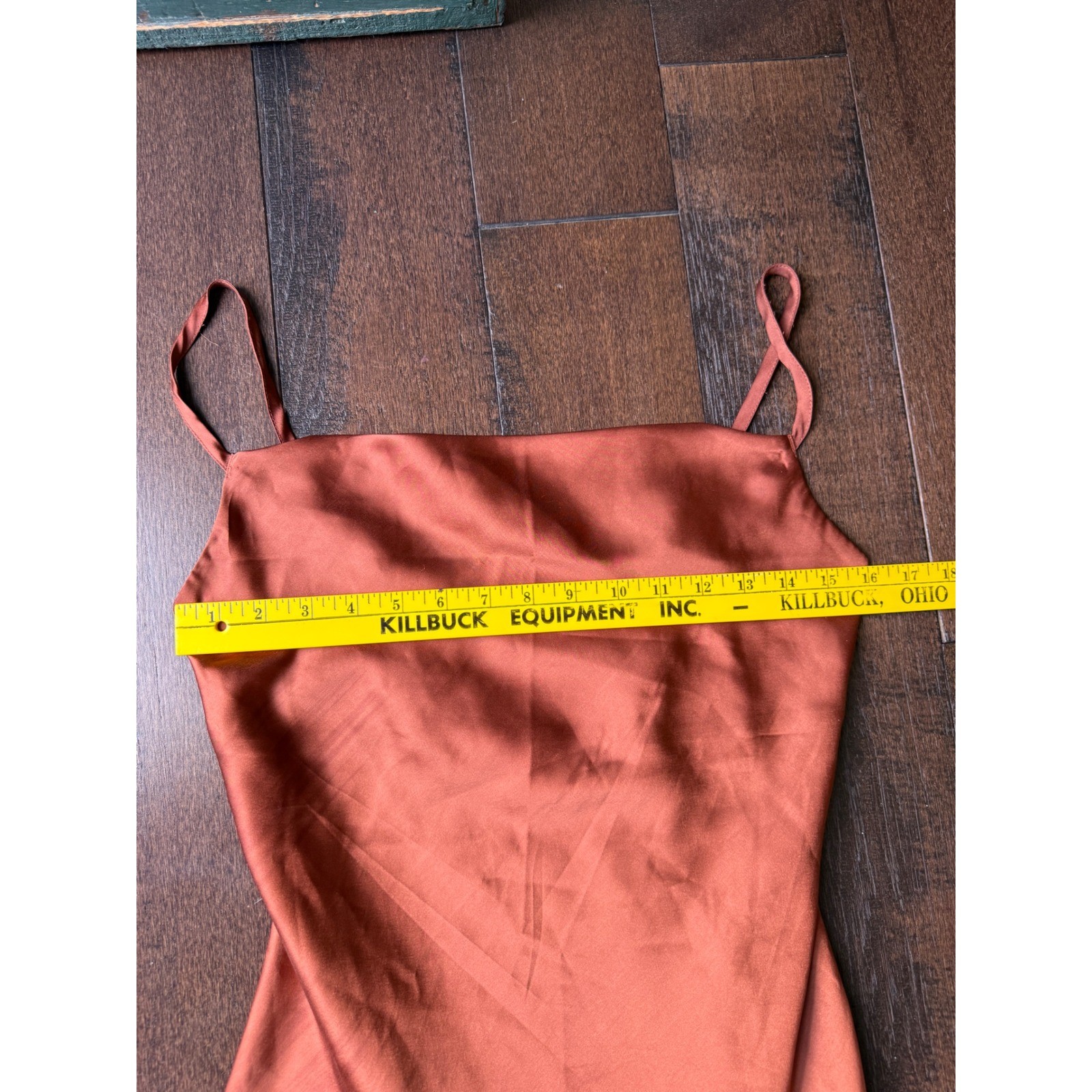 Hollister Womens Rust Copper Satin Cowl Neck Mini Slip Dress Small fall romantic
