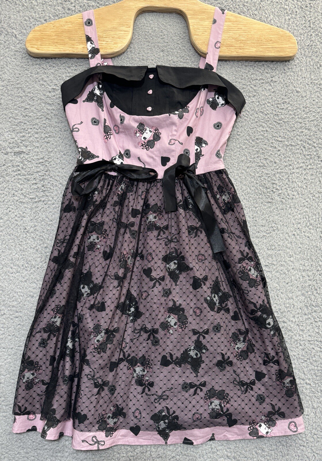 My Melody & Kuromi Lolita Mesh Lace-Up Dress Womens Size Small