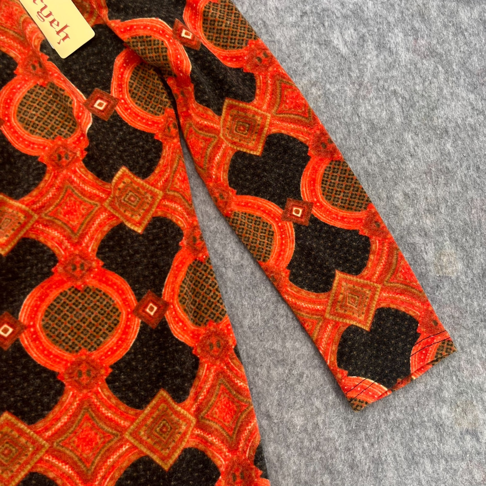 Aryeh Anthropologie Abstract Print Sweater Dress Shift Size L Orange Black NEW