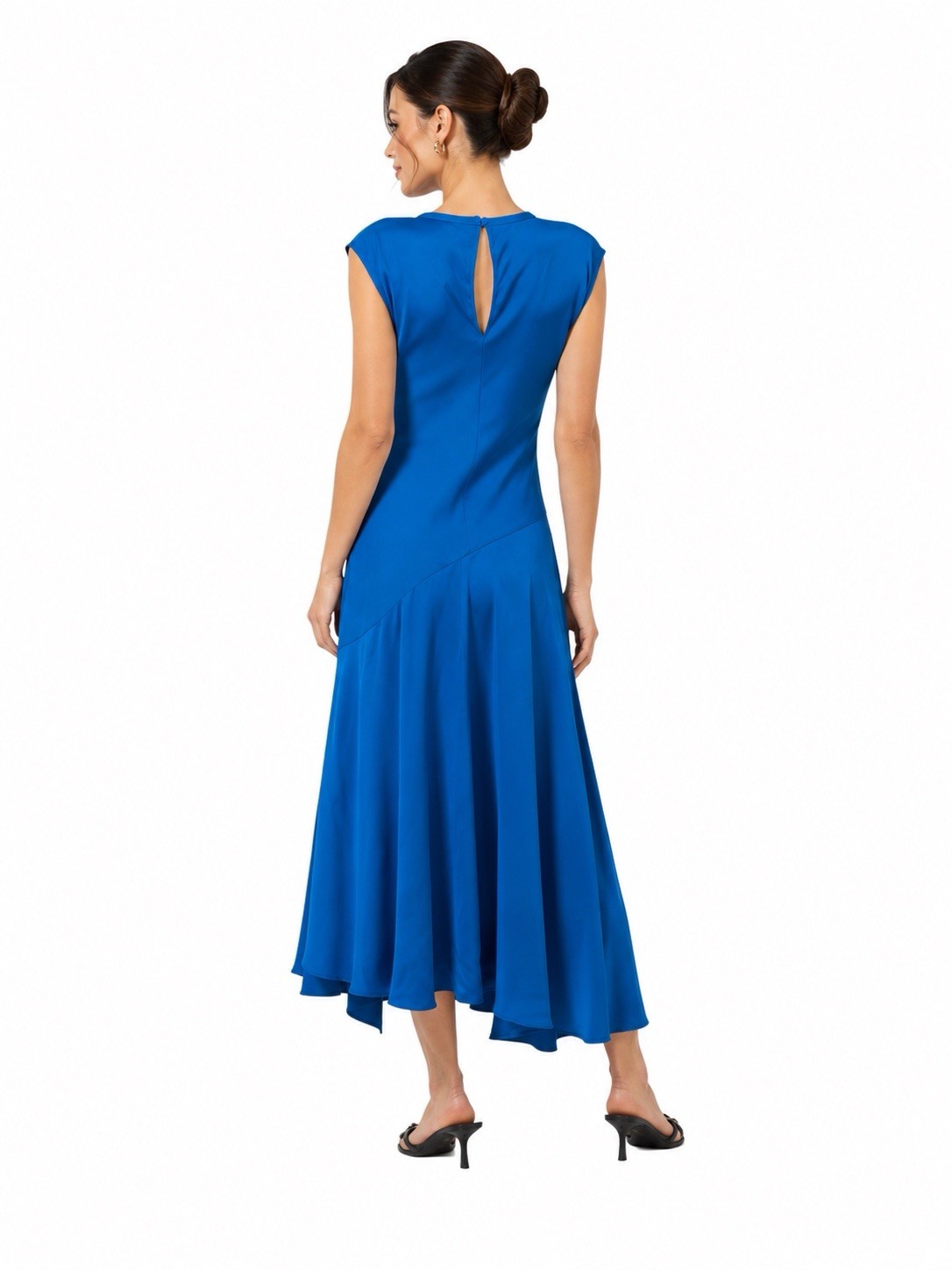 NWT Kobi Halperin Lili Bias Cut Blue Jay Long Midi Dress Evening Wedding Guest S